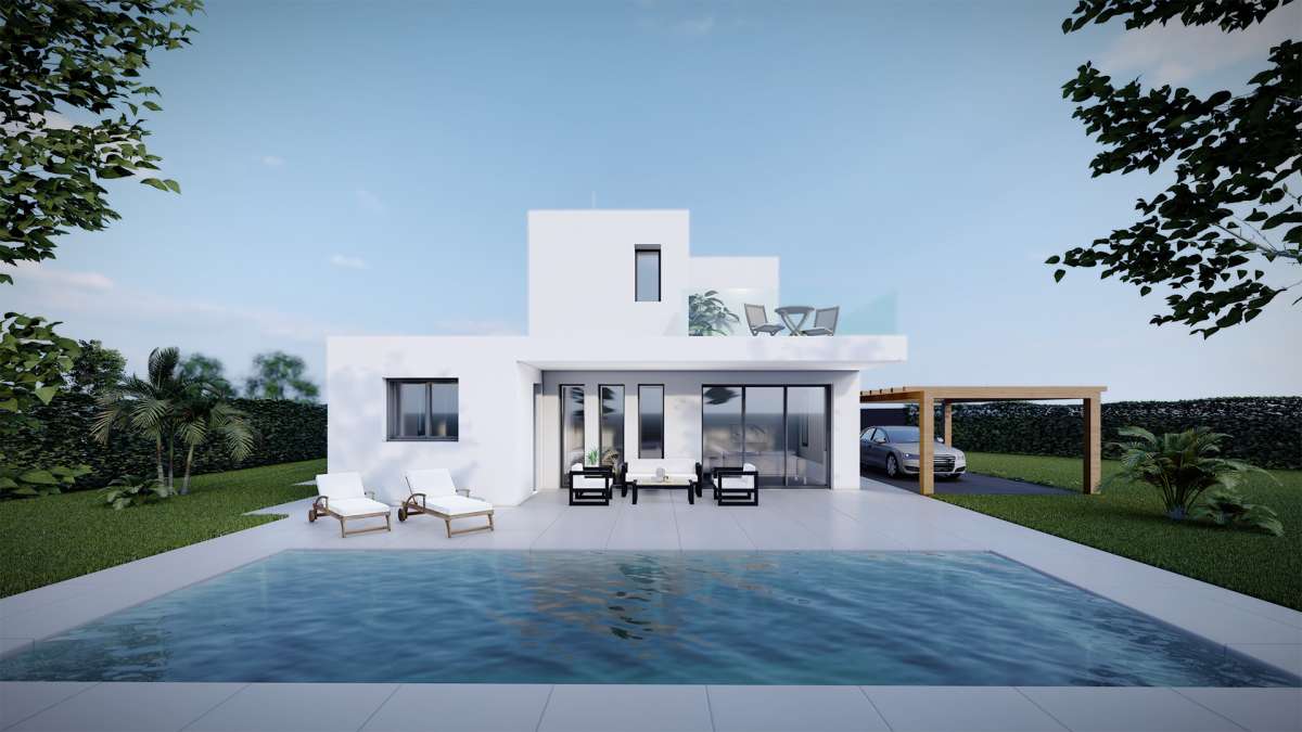 villa de estilo moderno con acabados de primera calidad en urbanización Buena Vista a escasos minutos de la playa de la Fosa en Calpe
