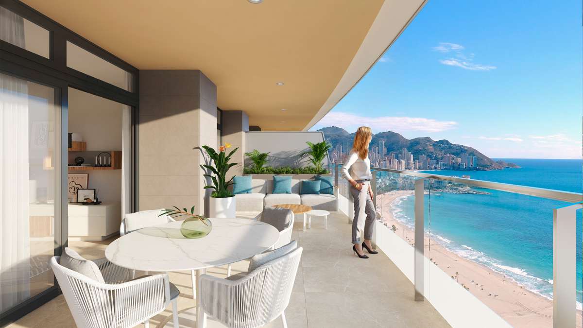 BENIDORM NEW 2 BEDROOM APARTMENTS LOCATED 50 METERS FROM THE BEACH WITH MAGNIFICENT SEA VIEWS