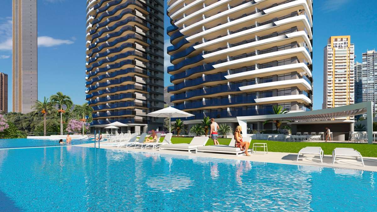 BENIDORM NEW 2 BEDROOM APARTMENTS LOCATED 50 METERS FROM THE BEACH WITH MAGNIFICENT SEA VIEWS
