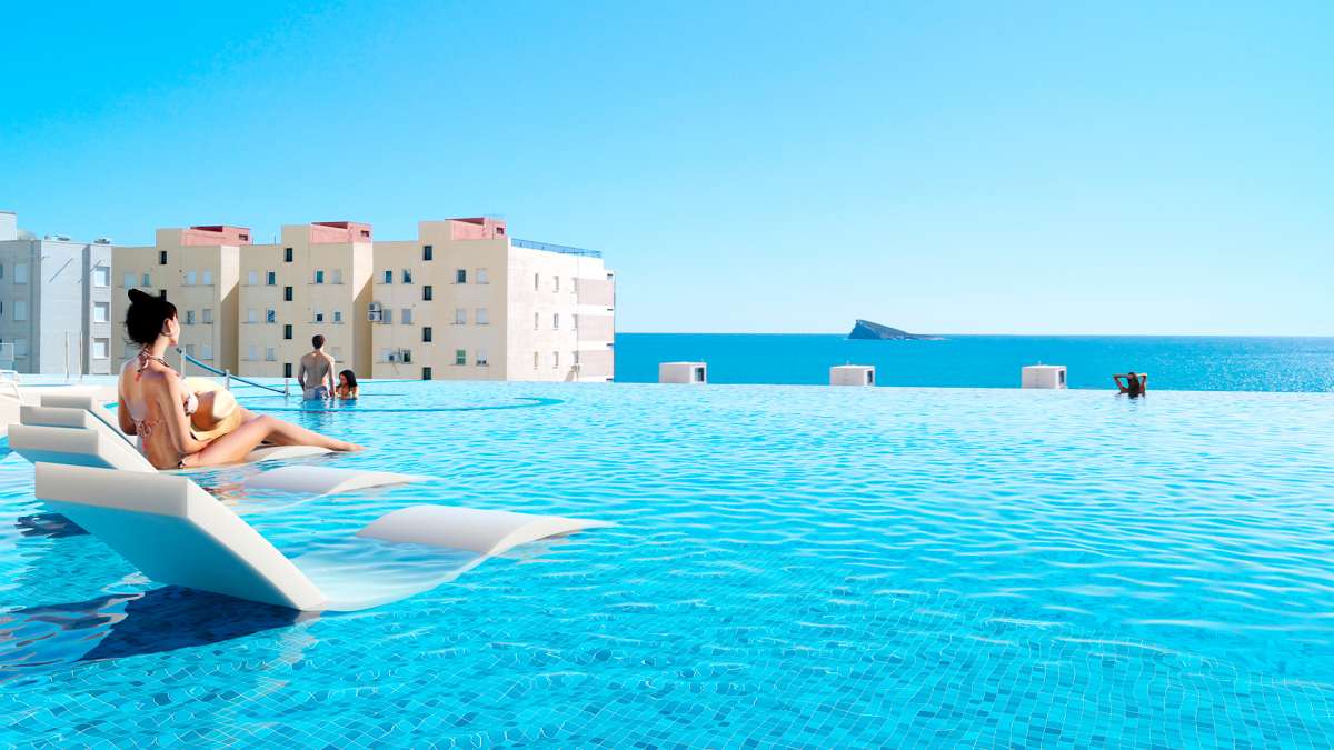 BENIDORM NEW 2 BEDROOM APARTMENTS LOCATED 50 METERS FROM THE BEACH WITH MAGNIFICENT SEA VIEWS